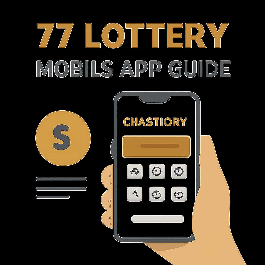 An educational illustration showcasing features of the 77 Lottery Mobile App Guide.
