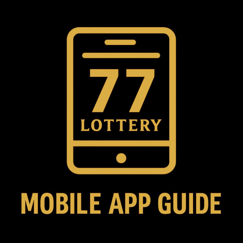 A professional icon representing the 77 Lottery Mobile App Guide with a clean design.