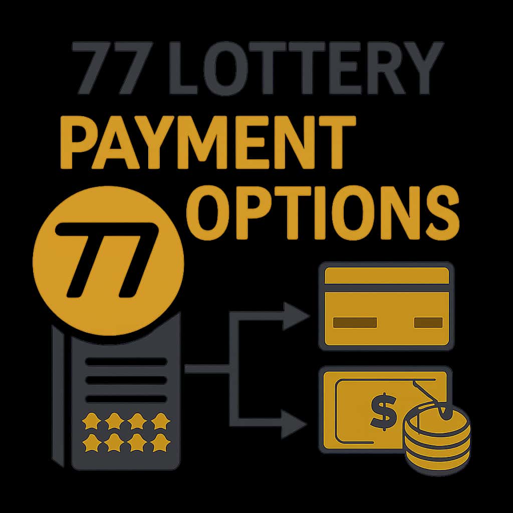 An educational illustration explaining 77 Lottery payment options.