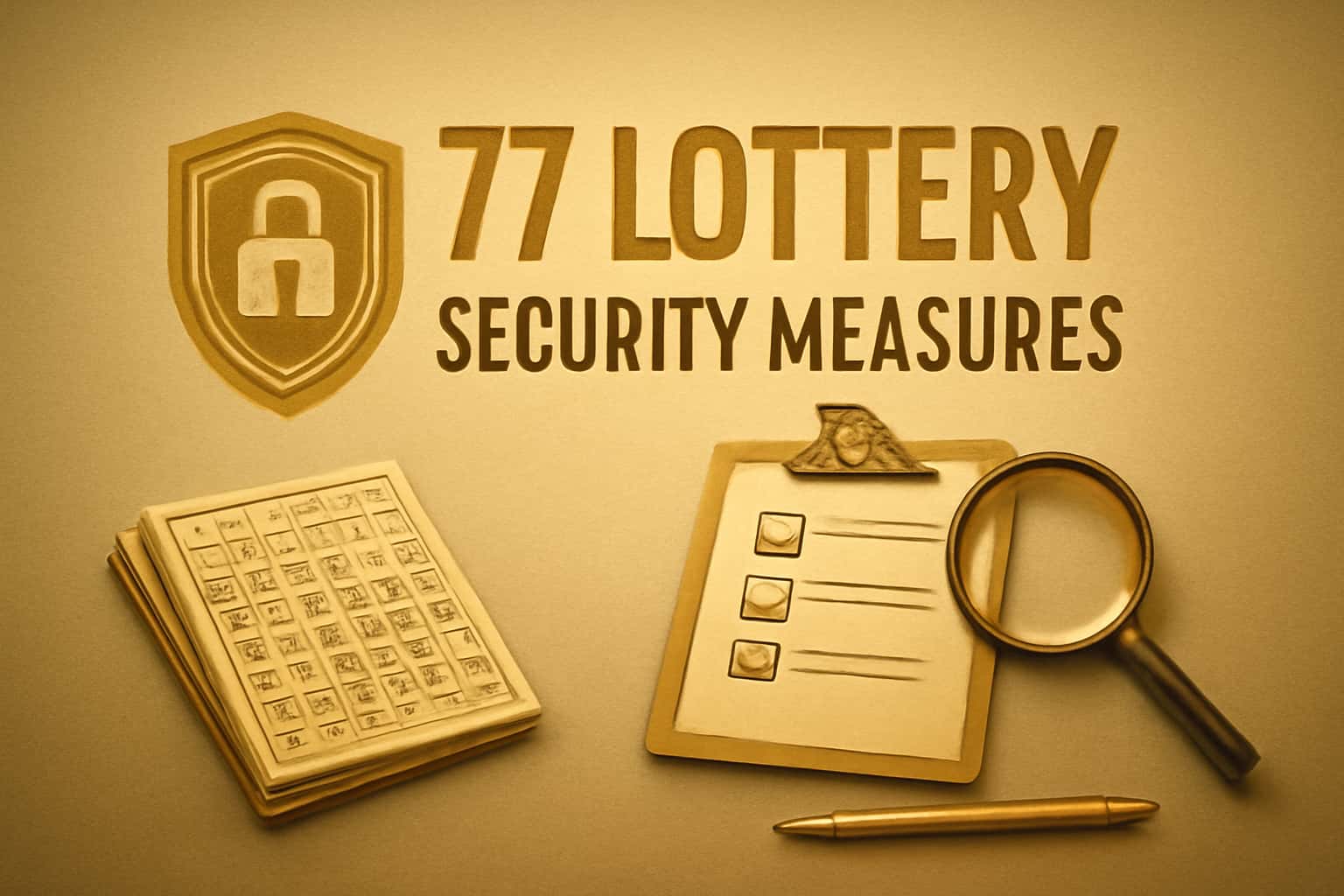 An informational scene showcasing 77 Lottery security measures