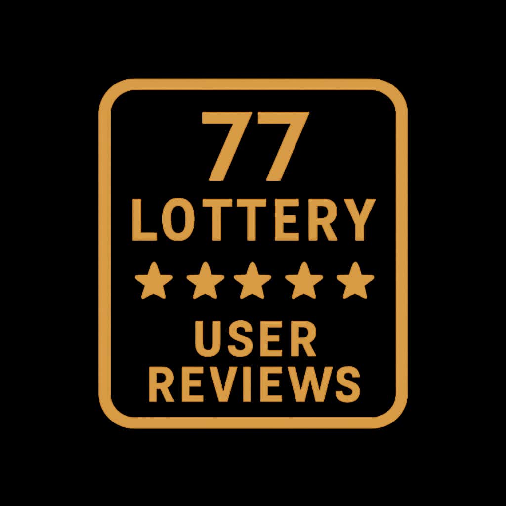 An icon representing user reviews for the 77 Lottery platform.