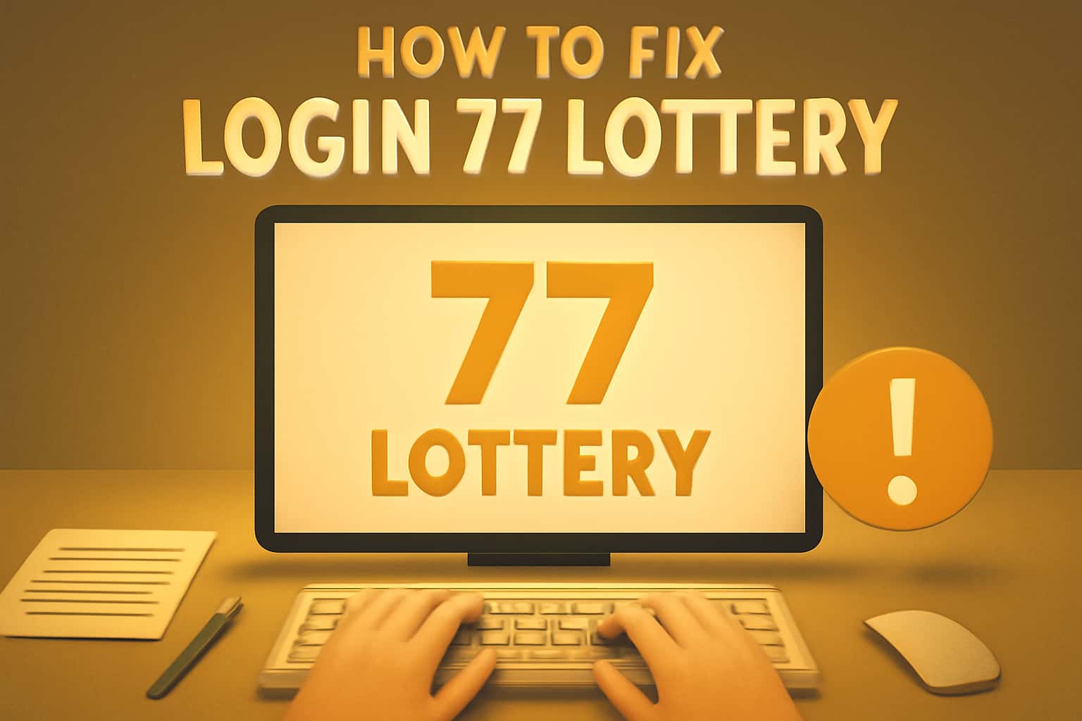 An informative visualization of troubleshooting login issues for the 77 Lottery.