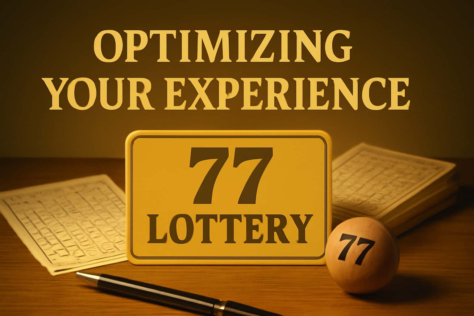 A high-tech representation of the 77 Lottery experience, featuring 3D text and futuristic elements.