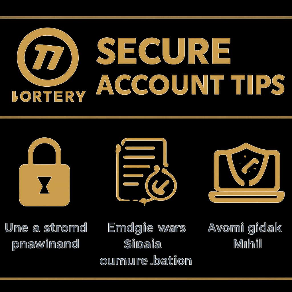 An educational diagram illustrating secure practices for the 77 Lottery account.